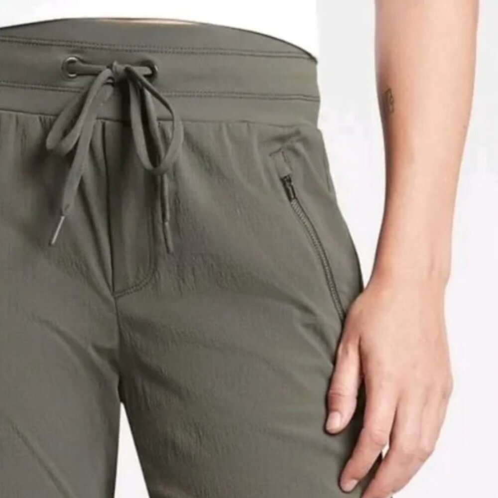 Athleta Trekkie Mid Rise Legacy Jogger Pants in Arbor Olive Green, 10 - Picture 2 of 12